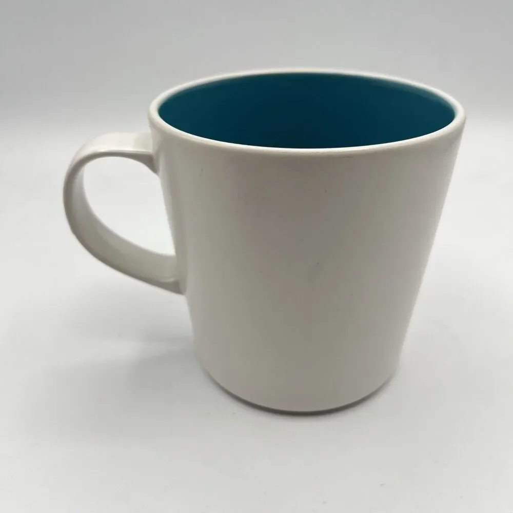 Crate & Barrel Max Pool Blue White Mug